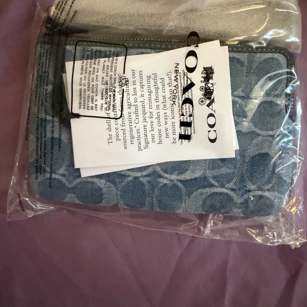 Coach Denim Blue Wristlet